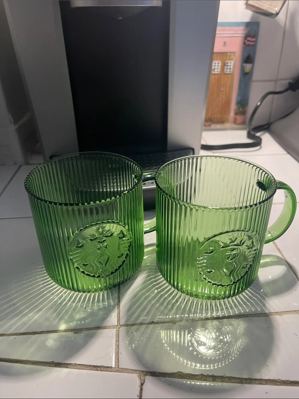 Starbuck Glass Mugs - 2 Green